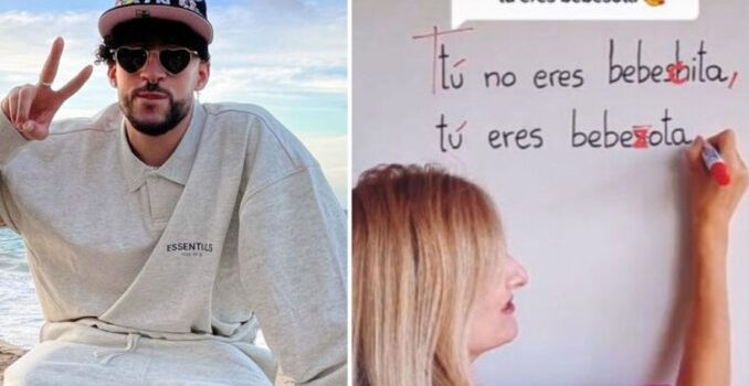 Maestra enseña ortografía con canción de Bad Bunny