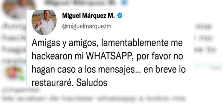 Hackean a exgobernador Miguel Márquez