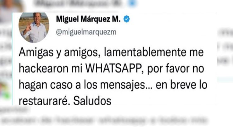 Hackean a exgobernador Miguel Márquez