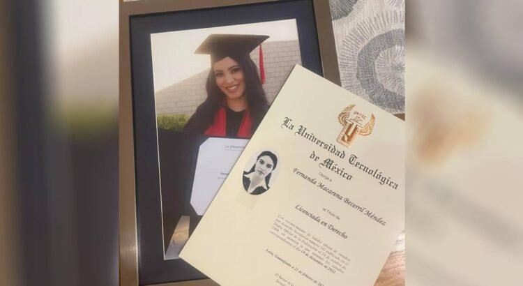Reciben título póstumo, familiares de Fernanda Macarena Becerril