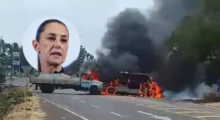 Sheinbaum descarta detenciones tras narcobloqueos en Michoacán, Jalisco y Guanajuato