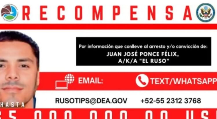 Ofrece Estados Unidos 5 millones de dólares por la captura de “El Ruso”