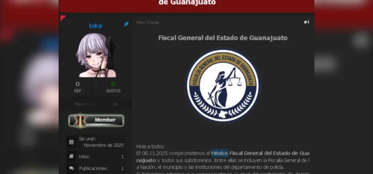 Hackers filtran documentos confidenciales de la Fiscalía de Guanajuato